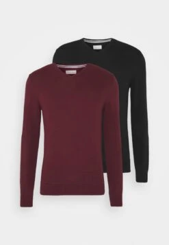 Pier One 2PACK - Strickpullover - Black/bordeaux 12 Pier One 2PACK - Strickpullover - Black/bordeaux -Pier One 1401fde1674b40a68d7e1288645f8b9b