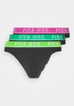 Pier One BRANDED WAISTBAND BRIEFS 3 PACK - Slip - Black -Pier One 68332279d8a640caac60267b6cd7c785