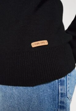 Pier One STRUCTURE BLOCK HIGH COLLAR - Strickjacke - Black -Pier One 6a3d75ac81f349948e6db8598e9da725