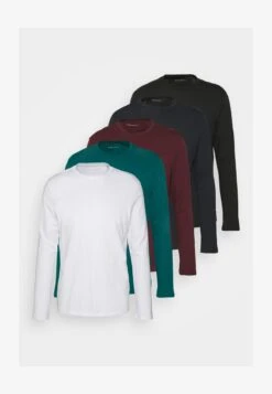 Pier One 5 PACK - Langarmshirt - White/dark Blue/black -Pier One d83220e9e54d43fcb8998bbd6af96e96