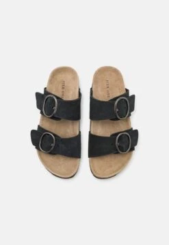 Pier One LEATHER - Pantolette Flach - Black -Pier One f762b063845c4843883c27c4f0d2172d