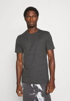 Pier One 3 PACK - T-Shirt Basic - Black/mottled Dark Grey/bordeaux -Pier One fbb1fa11fda54722bafd9df33f46d342